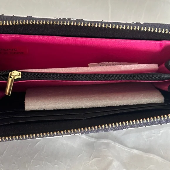 Trina Turk Navy & White Floral Zip-Around Wallet - Picture 3 of 4